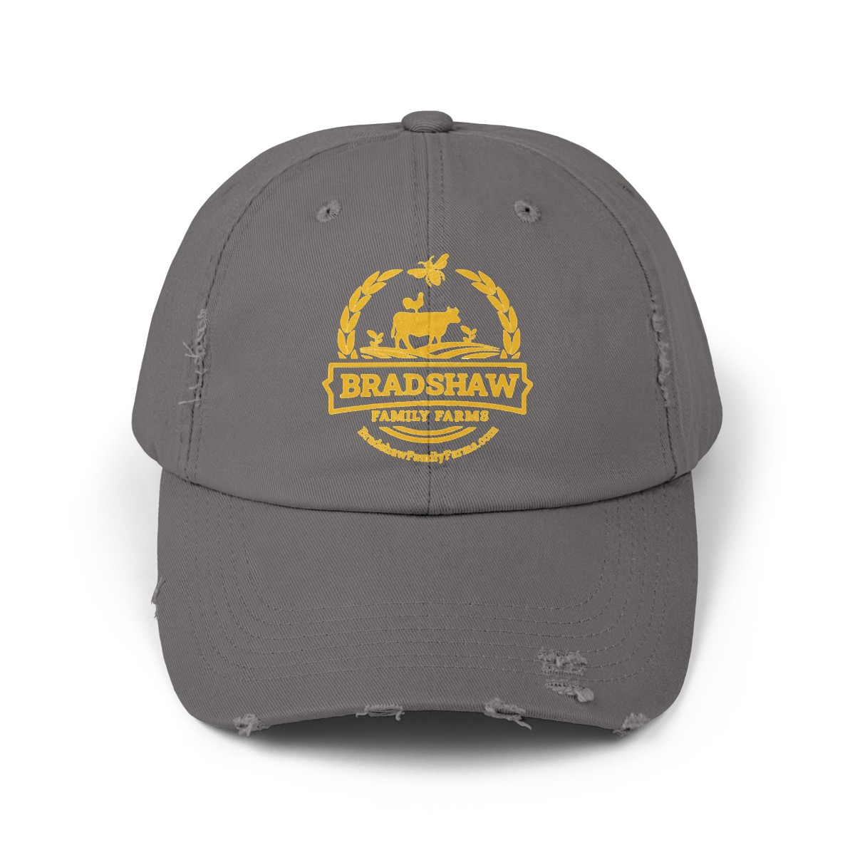 Bradshaw family farms logo on hat
