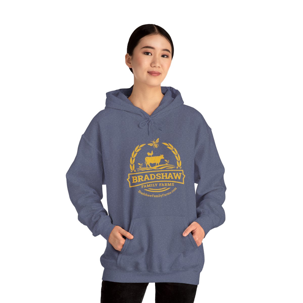 Bradshaw family farms logo on shirt